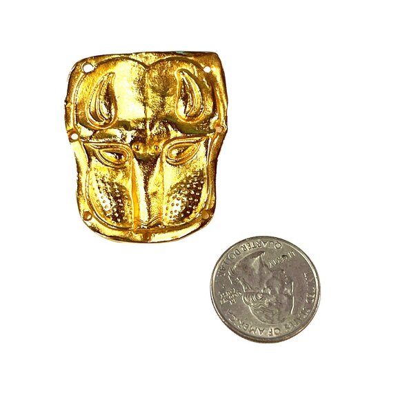 Scythian Gold Plated Panther head Reproduction Pin Pendant ca 3rd century BCE. R - Picture 6 of 7